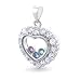 Bling Jewelry Sterling Silver Multi-Color Floating CZ Happy Heart Pendant