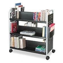 Safco Products Scoot Double Sided 6 Shelf Book Cart (5335BL)