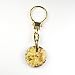 Murano Glass Keyring Jewelry - Round L Gold/Brown Style1