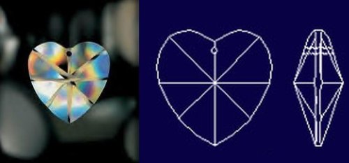 40mm 1.5" 30% Lead Crystal Heart Suncatcher