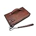Mens Wristlets Clutch Bag Genuine Leather Wallets Handbag Luxury Purses(coffee)