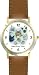 Collage of Kittens Cat - JP - WATCHBUDDY&reg; DELUXE TWO-TONE THEME WATCH - Arabic Numbers - Brown Leather Strap-Size-Large ( Men's Size or Jumbo Women's Size )