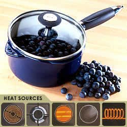 Aga Contemporary Cast Iron Saucepans Gloss Black