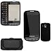 iFase Brand Samsung Transform Ultra M930 Combo Rubber Black Protective Case Faceplate Cover + LCD Screen Protector + Black Horizontal Leather Pouch for Samsung Transform Ultra M930