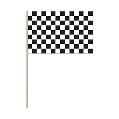 Beistle 50967 144-Pack Checkered Flags - Plastic, 4 by 6-Inch