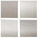 Frank Lloyd Wright Architecture - Set 4 Etched Textile Block Stone Coasters Great Gift