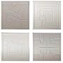 Frank Lloyd Wright Architecture - Set 4 Etched Textile Block Stone Coasters Great Gift