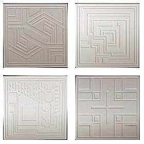 Frank Lloyd Wright Architecture - Set 4 Etched Textile Block Stone Coasters Great Gift by CoasterStone