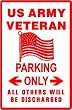 US ARMY VETERAN PARKING sign vet military