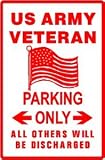 US ARMY VETERAN PARKING sign vet military