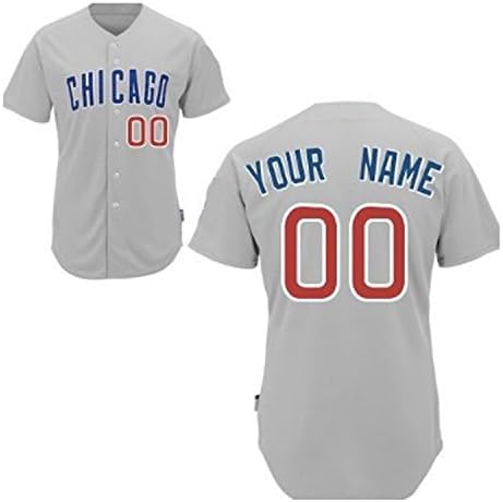 Generic Fuitty Men's Chicago Cubs Custom Jersey Away Gray Size S-3XL