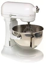 KitchenAid KV25GOXWW Professional 5 Plus 5-Quart Stand Mixer, White on White