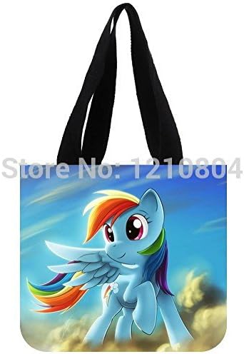 Shopping Bag Cartoon My Little Pony Two Sides Custom Cotton Canvas Cool Shopping Tote Bag Fashionable Shopping