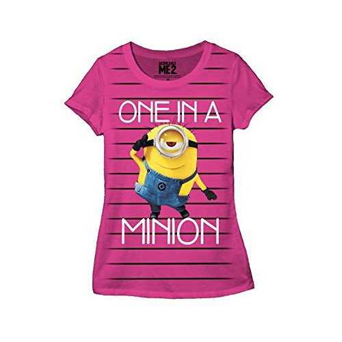Juniors: Despicable Me 2 - Stripe Minion Juniors (Slim) T-Shirt Size L