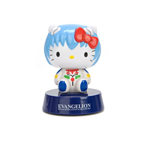Evangelion X Hello Kitty Rei Ayanami Solar Powered Bobble Head Figure-image