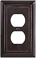 AmerTac 4045D 1 Duplex Traditional Wood Wallplate, Dark Walnut