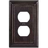 AmerTac 4045D 1 Duplex Traditional Wood Wallplate, Dark Walnut