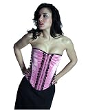 Shaper Corset Fetish Purple Overbust Satin Corset Steel Boned with Front Black Lace Accent SC80028