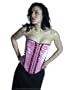 Shaper Corset Fetish Purple Overbust Satin Corset Steel Boned with Front Black Lace Accent SC80028