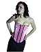 Purple Overbust Satin Corset Steel Boned With Front Black Lace Accent