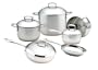 Cook's Select Gourmet 10-Piece Brushed Stainless Steel Set with Copper Bottom