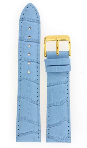 Leather Watch Band 28mm Blue