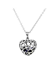 Sterling Silver February Birthstone Amethyst Cubic Zirconia Filigree Heart Pendant/Necklace 18 Inches 925 Silver Chain