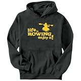 Life Is Rowing ... Enjoy It ! Sports Mens Hoodie (Dark Silver, Sizes X-Small - XXX-Large)