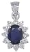 18KT White Gold Sapphire & Diamond Pendant