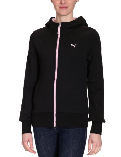 PUMA Damen Sweatjacke Large Logo Hooded, black-pink lady, XXL, 819192 01