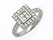 Jewelry : 18K White Gold "Invisible" Set Diamond Ring, Enhanced with Princess-Cut and Pave Set Diamonds.