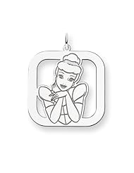 Disneys Square Cinderella Charm in Sterling Silver