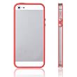 Tinxi Schutz H�lle Schutzh�lle Bumper Rahmen Case f�r Apple iPhone5 iPhone 5 Schutzh�lle mit Metallbutton verschiedene Farben (Rot/ Transparent)