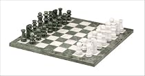 16" GREEN & WHITE MARBLE CHESS SET
