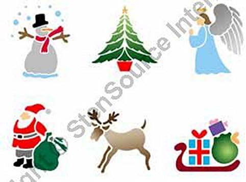 5.25" x 6" Christmas Painting Stencil by QCI - W2008