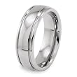 Polished Grooved Tungsten Carbide Ring (7.0mm) - Sizes 5-13