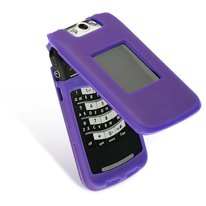 Purple Premium Silicone Skin Cover Case Cell Phone Protector for BlackBerry Pearl Flip 8220