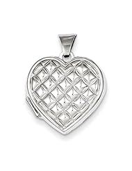 Sterling Silver Quilted Heart Locket