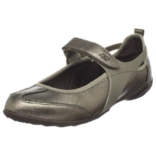 DKNY Women's Verona Mary Jane Flat, Titanium Perforated Leather, 10 M US