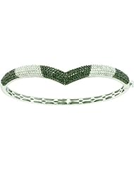 1.72 Carat (ctw) 14k White Gold Round White & Black Diamond Ladies Fashion Bangle Bracelet