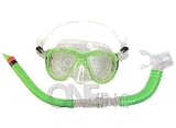 Deluxe silicone mask + snorkel set green