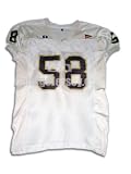 White No. 58 Game Used Central Michigan Russell Football Jersey
