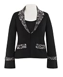  : Patterned Notch Collar Open Jacket
