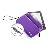 DURAGADGET Purple Water Resistant Neoprene Soft Zip Case/Cover For New 2010 Amazon Kindle 3 & CAR CHARGER, Amazon Kindle 3 Case, Amazon Kindle 3g case, Amazon Kindle Wi-Fi Case, 6" Display, Kindle Graphite, Latest Generation