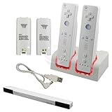 Wireless Remote Sensor Bar + Dual Remote Charger For Wii