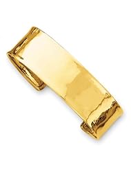 Lightly-Hammered Cuff Bracelet, 14K Gold (3/4")