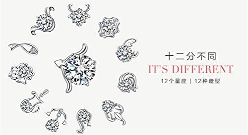Pomelo Women's 925 Sterling Silver Constellation Diamond Earrings Ear Studs Tribal Earrings (Sagittarius)