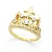 Sterling Silver Gold Plated Silver CZ Crown Ring