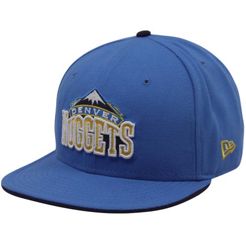 NBA New Era Denver Nuggets Powder Blue 59FIFTY Flat Bill Fitted Hat (7 3/4)