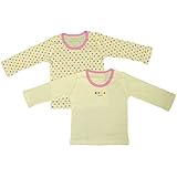 ガールズベビー[Baby’s Dream]女の子用|綿100％長袖肌着シャツ２枚セット 90 クリーム-クリーム